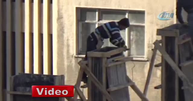 Diyarbakır’da inşaat işçilerinin tehlikeli çalışması