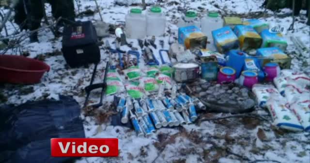 Sığınakta patlayıcı için hazırlanan 35 tüp ele geçirildi