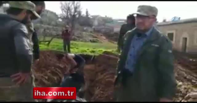 Afrin'de öldürülen teröristler böyle gömüldü