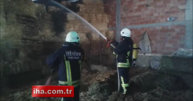 MHP ilçe başkanına ait çiftlikte korkutan yangın