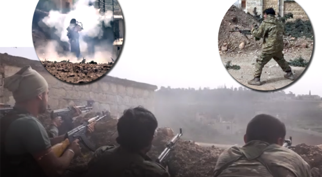 Afrin'in Şeran beldesindeki çatışma anları