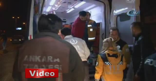 Ankara'da otomobil refüje çarpıp takla attı: 3 yaralı