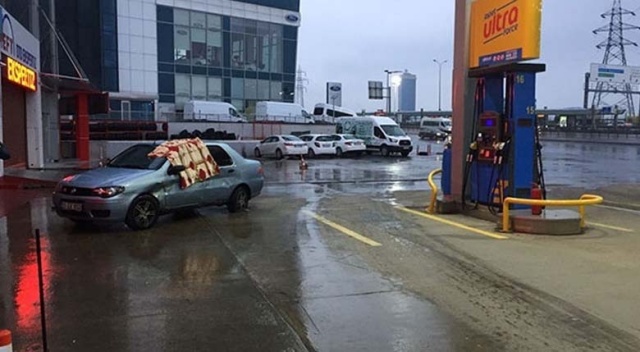 Benzin istasyonunda faciadan dönüldü