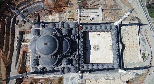Sona gelinen Çamlıca Camii havadan görüntülendi