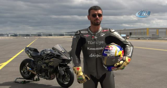 Nefes kesen yarış hem havadan hem de kask kamerasıyla görüntülendi