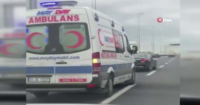 Ambulansa yol vermeyen maganda yakalandı
