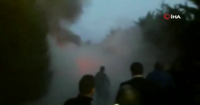 Helikopter düştükten saniyeler sonra yaşananlar kamerada