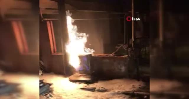 Silivri’de park halindeki araç böyle kundaklandı