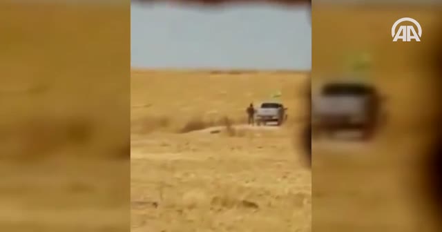 YPG/PKK'lı teröristler sivillere ait arazileri ateşe verirken görüntülendi