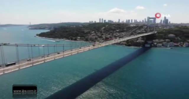 FSM Köprüsü'nde bakım ve onarım çalışmalarındaki son durum havadan görüntülendi