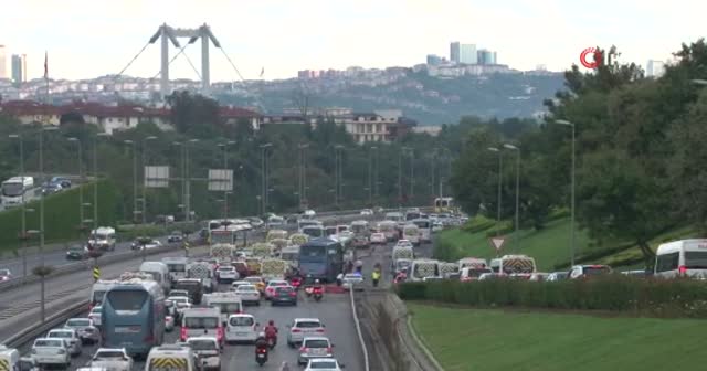 İstanbul’da tatil dönüşü trafik havadan görüntülendi