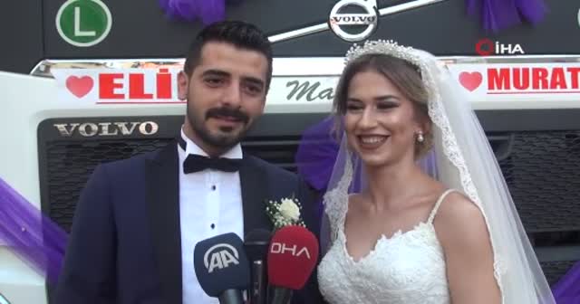 Damat gelini almaya tırıyla gitti