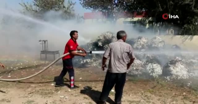 Hasadı yeni yapılmıştı... Tonlarca pamuk alev alev yandı