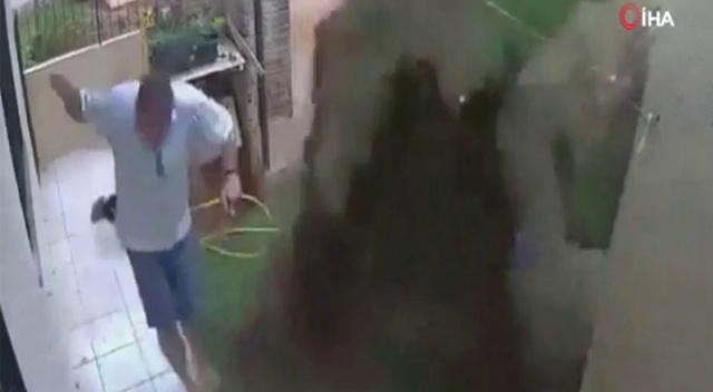 Haşerelere çözüm bulmak isterken bahçeyi havaya uçurdu