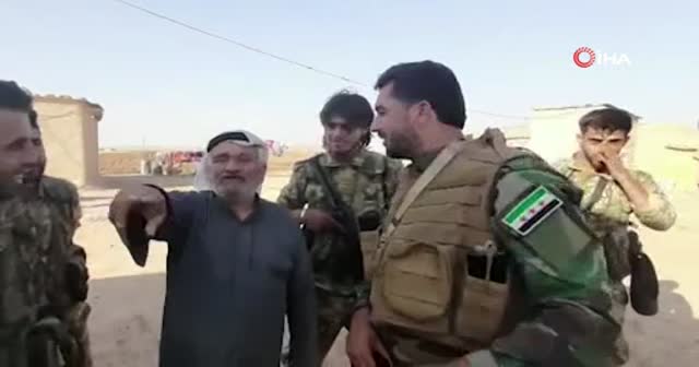 Terörden arındırılan Resulayn'da yaşayan sivilden Suriye Milli Ordusu'na teşekkür