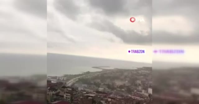 Trabzon’da yıldırım böyle düştü!