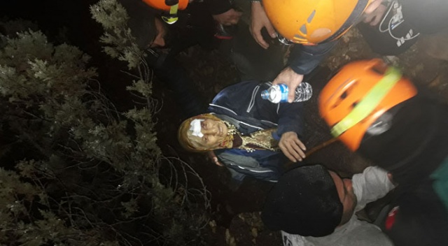 Kaybolan yaşlı kadını 30 kişilik arama, kurtarma ekibi buldu