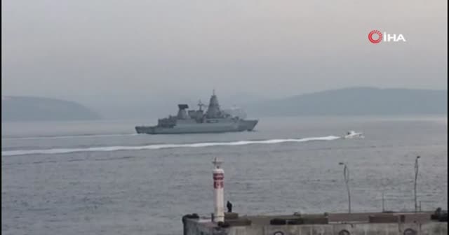 Alman savaş gemisi FGS Hamburg Çanakkale'de
