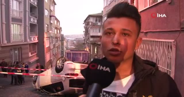 Beyoğlu'nda korkutan kaza! Sokak içerisinde takla attı