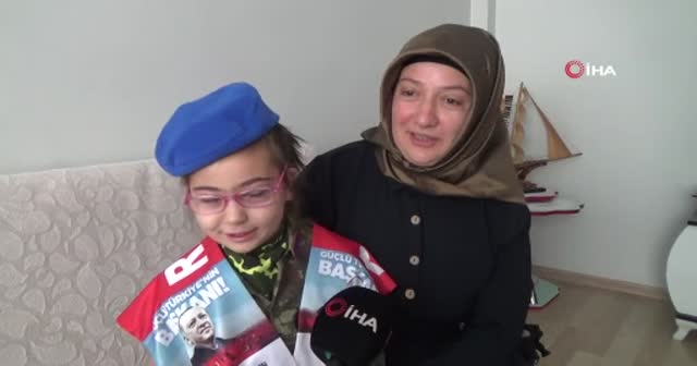 Epilepsi hastası minik İkra’nın Cumhurbaşkanı Erdoğan sevgisi