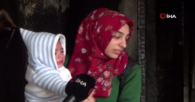 1 yaşındaki bebeğine su vermek için uyandı, alevlerden canlarını son anda kurtardı