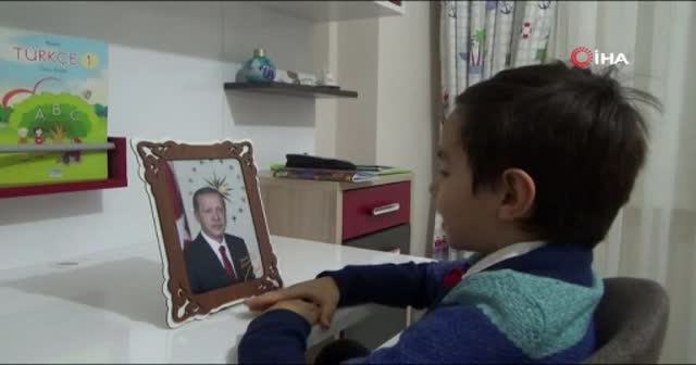 Çankırılı 6 yaşındaki miniğin Cumhurbaşkanı Erdoğan sevgisi