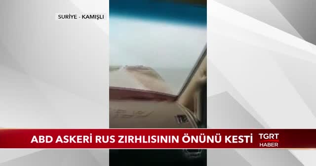ABD bayraklı askeri araç, Rus askeri aracını sıkıştırdı