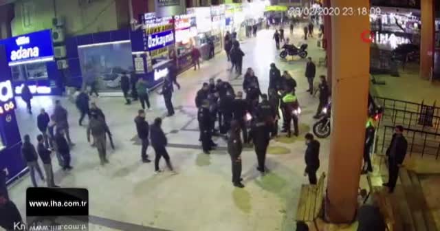 Otogardaki silahlı çatışma kamerada