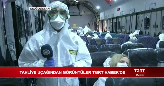 Tahliye uçağından görüntüler TGRT Haber'de