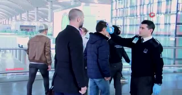 İstanbul Havalimanı'nda yolcu ve personellerin ateşi ölçülmeye başlandı