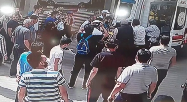 Kadının 4. kattan düşme anı kameralara yansıdı