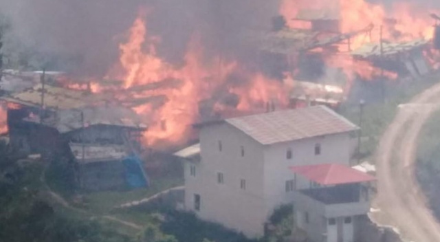 Artvin'in Yusufeli ilçesinde yangın
