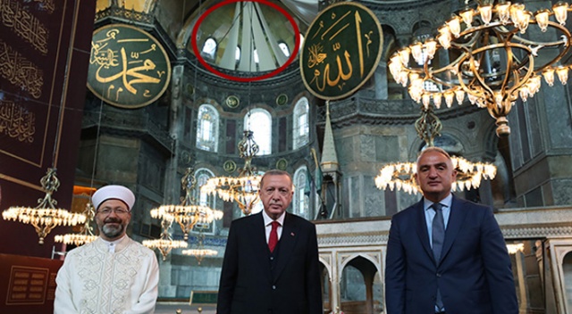 Ayasofya Camii'ndeki freskleri kapatacak perdeler görüntülendi