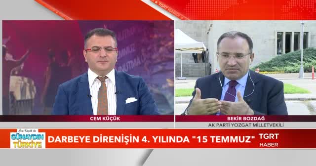 Bekir Bozdağ'dan darbeye direnişin 4. yılında TGRT Haber ve İhlas Medya'ya teşekkür