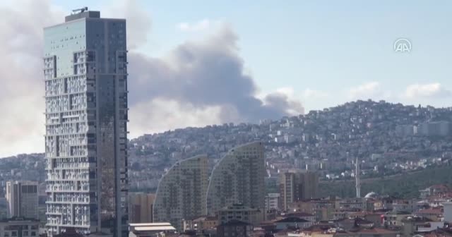 Maltepe'de askeri alanda yangın