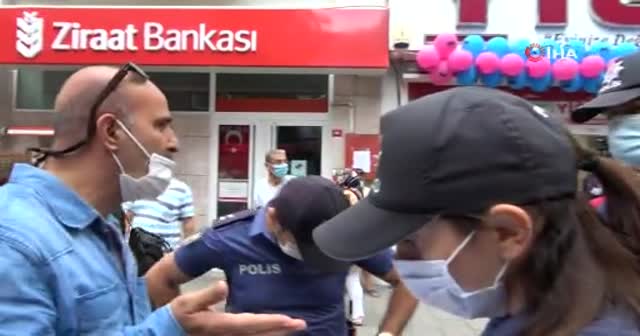 Maske takmayan vatandaştan polise tepki: Senin ismini öğreneceğim ben