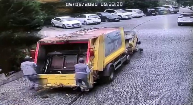 Sarıyer'de çöp kamyonu dehşetinin görüntüleri ortaya çıktı