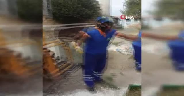 Temizlik işçisinin çöp tepkisi sosyal medyada gündem oldu