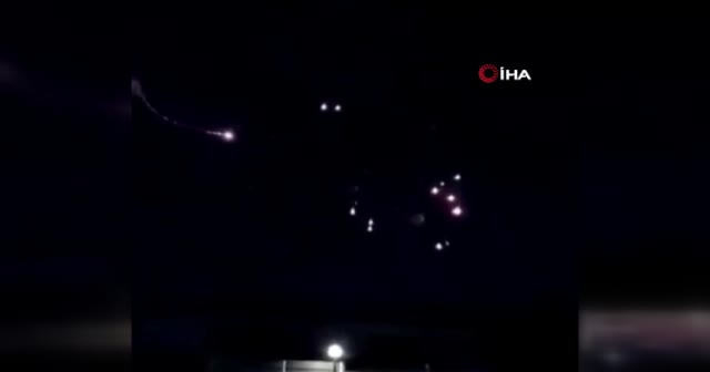 Ermenistan'dan atılan roketin Azerbaycan savunma sistemi tarafından engellendiği anlar