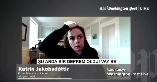 İzlanda Başbakanı Jakobsdottir canlı yayında depreme yakalandı