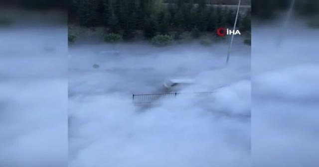 Hastane bahçesinde ilginç görüntüler! Göz gözü görmedi