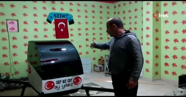 Siirtli kaşif hayalindeki 'uçan arabayı' uçurmayı başardı