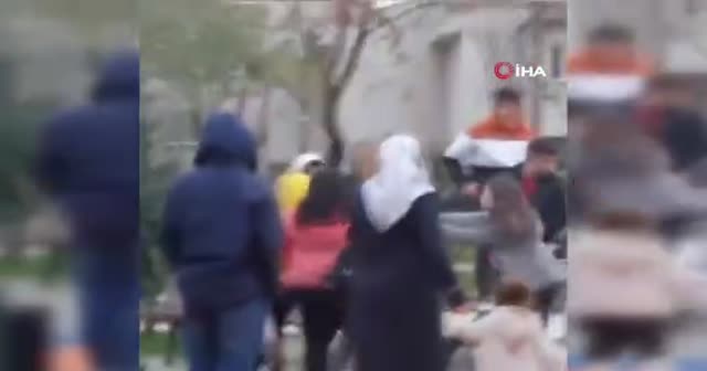 Ne maske ne mesafe... Kızlar saç saça baş başa böyle birbirine girdi