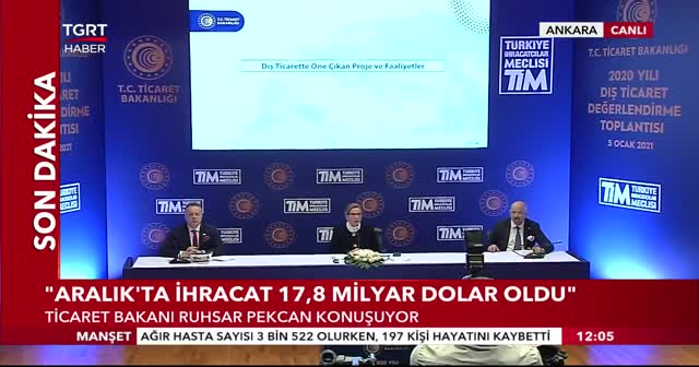 Pekcan: 2020 yılını ihracatımızda tarihi bir rekorla kapattık