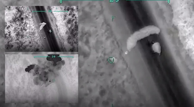 Gara'da kaçmaya çalışan 3 PKK'lıyı SİHA'lar böyle vurdu