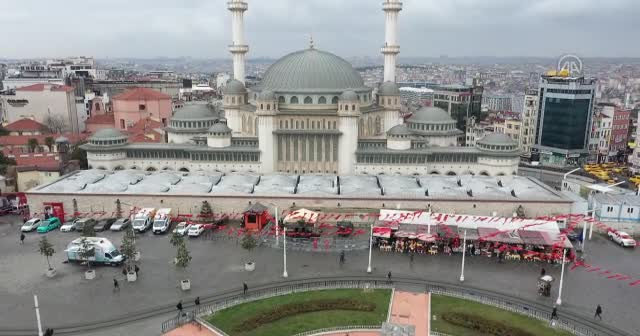 Taksim Meydanı'nda inşaatı süren caminin yüzde 99'u tamamlandı