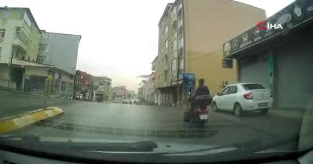 Sultanbeyli’de motosiklet ile 'seri köz getir' yolculuğu kamerada