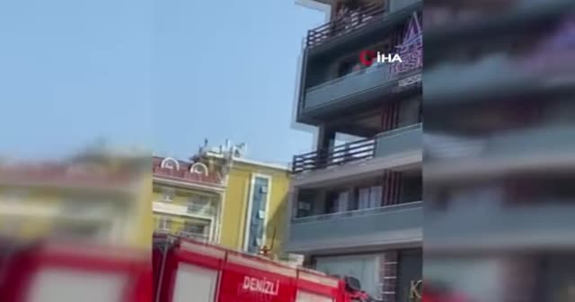 Korku dolu anlar: Yangında mahsur kaldı, alt kattaki balkona atladı