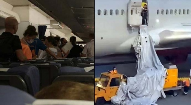 Rusya’da nefessiz kalan yolcular uçağın acil çıkış kapısını açtı