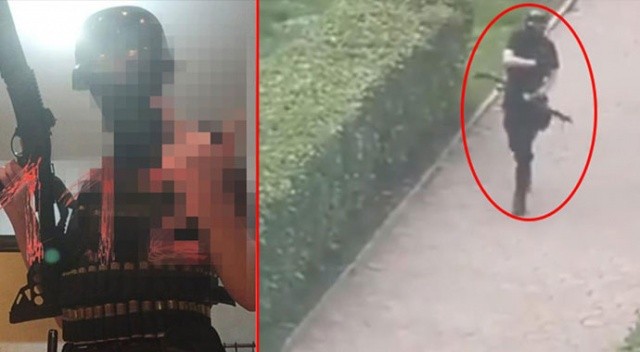 8 kişinin öldüğü silahlı saldırı kamerada! Saldırganın son paylaşımı dikkat çekti
